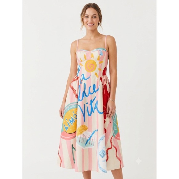 Nice To Meet You Dresses & Skirts - Nice To Meet You La Dolce Vita European Vacation Tropical Lemon Pockets Dress M
